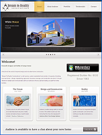 Website designed for Dream to Reality Construction
